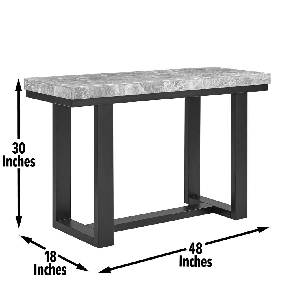 Lucca Gray Marble Sofa Table. Picture 2