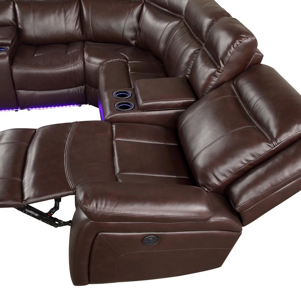 Levin 3pc Power Reclining Sectional - Cocoa. Picture 2