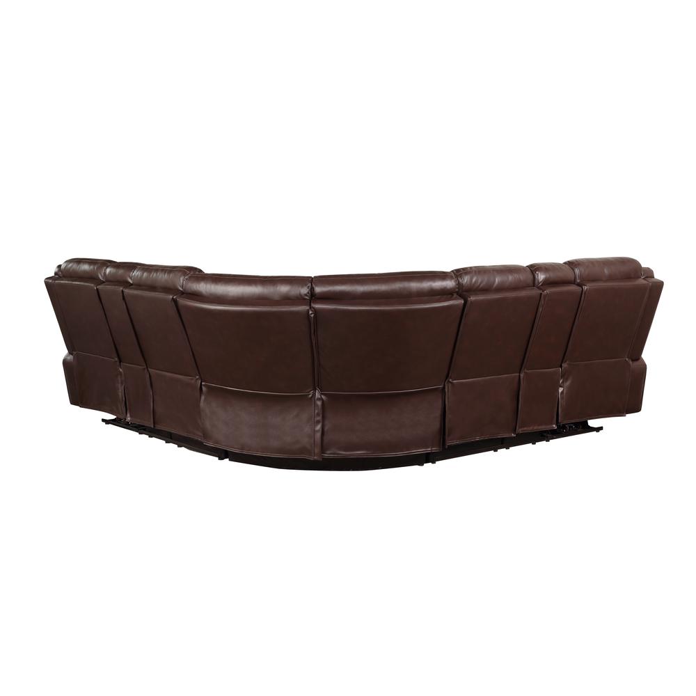 Levin 3pc Power Reclining Sectional - Cocoa. Picture 10