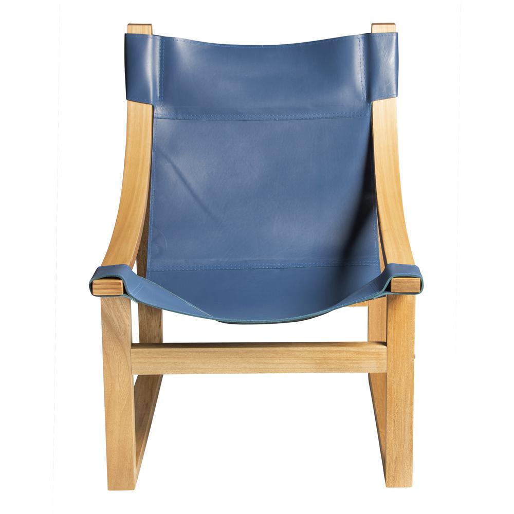 Lima Cobalt Leather Sling Chair. Picture 2