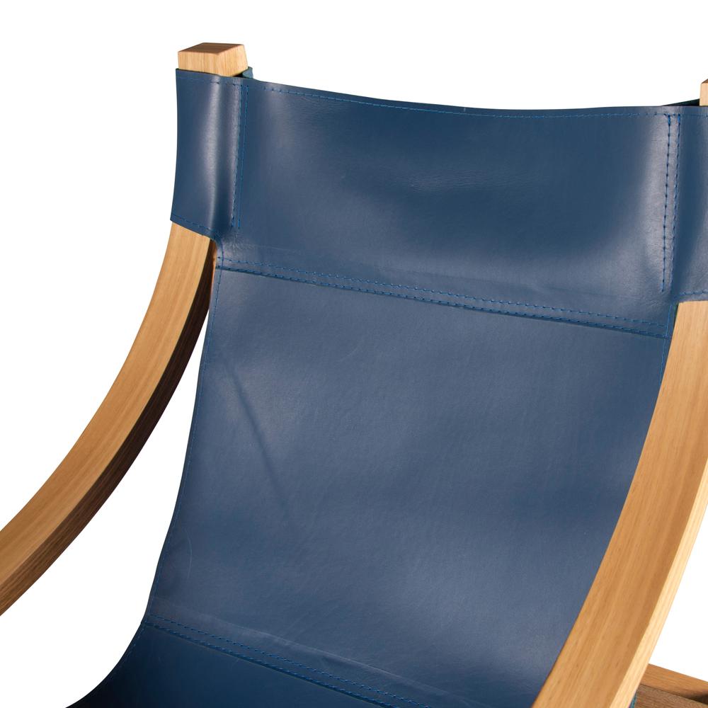 Lima Cobalt Leather Sling Chair. Picture 5