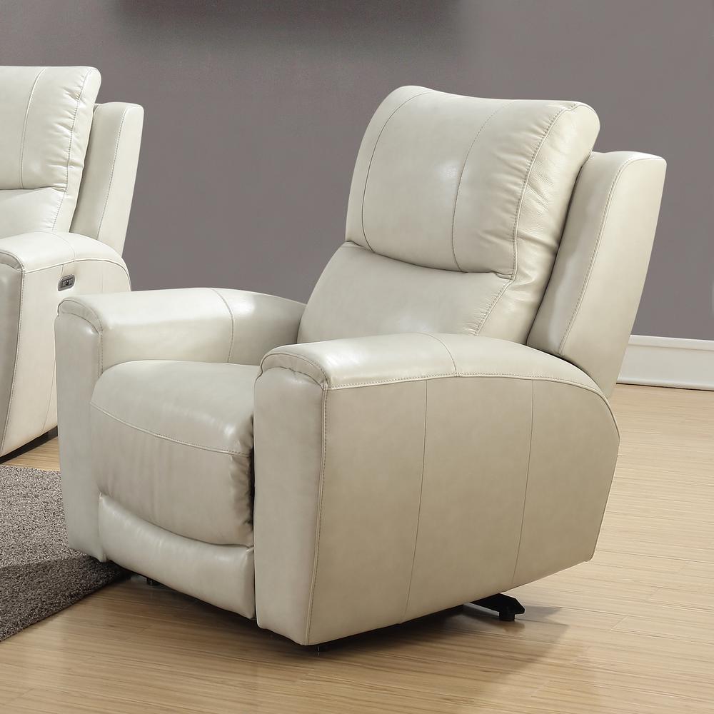 Power Reclining Chair - Ivory, Ivory Leather. Picture 1