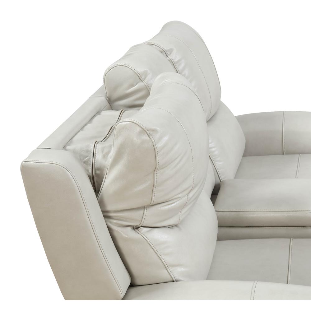 Power Reclining Sofa - Ivory, Ivory Leather. Picture 3