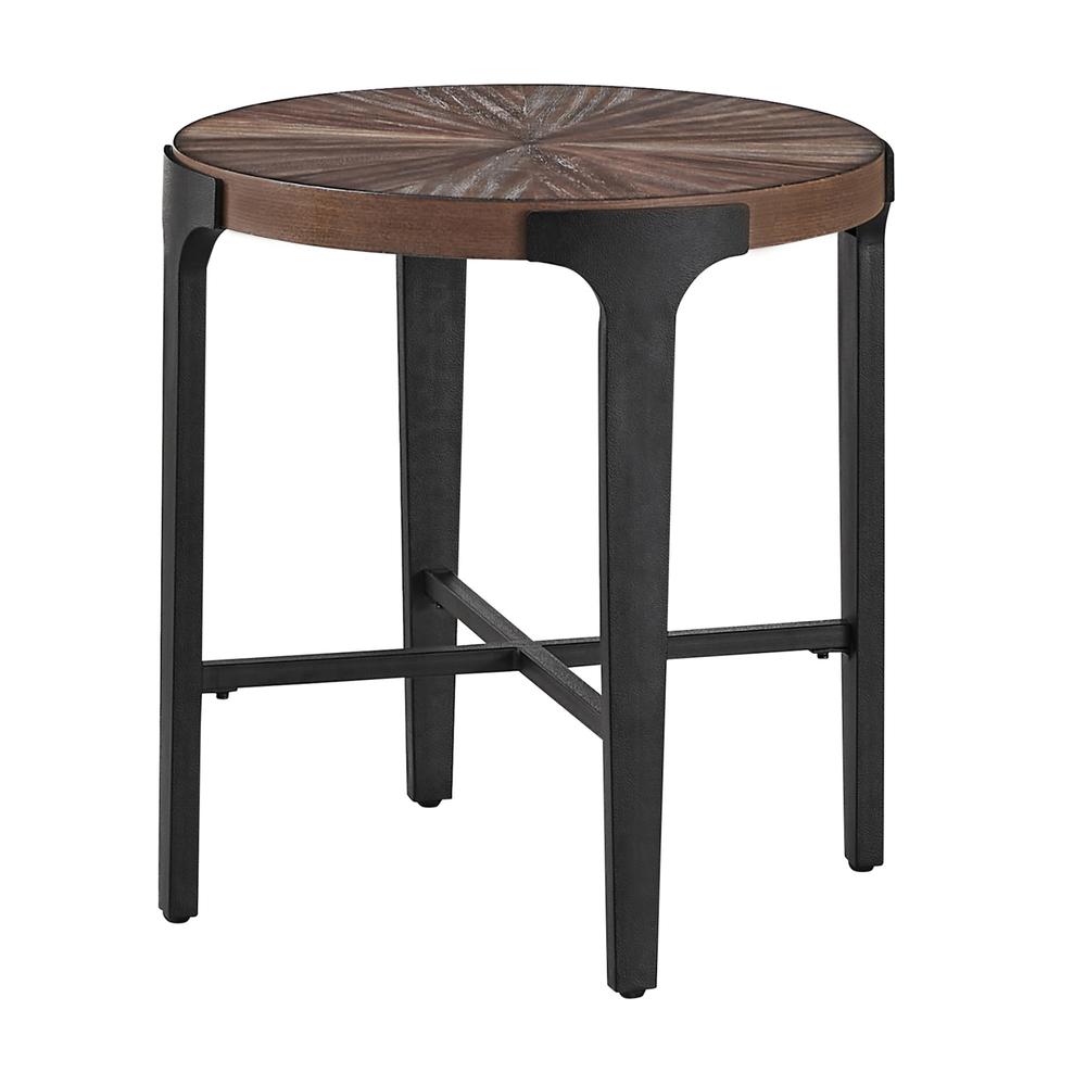 Chevron Round End Table. Picture 1