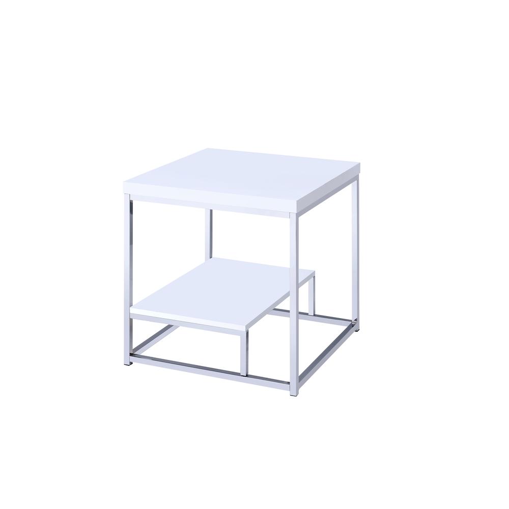 Lucia End Table, White. Picture 1