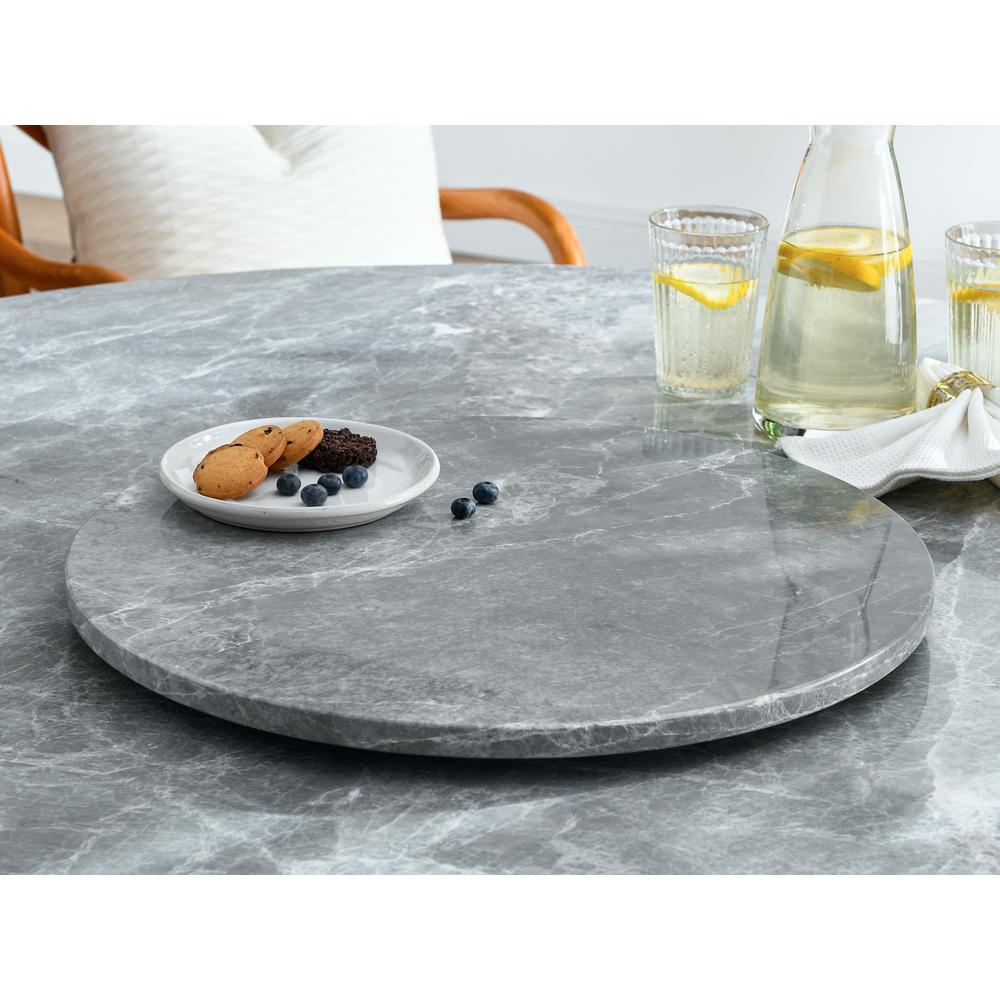 Kaza Round Gray Marble Lazy Susan. Picture 5