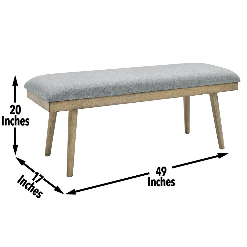 Vida Gray Polyester Dining Bench. Picture 4