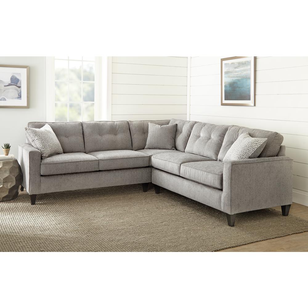 Sectional, Heathered Grey Polyester fabric. The main picture.