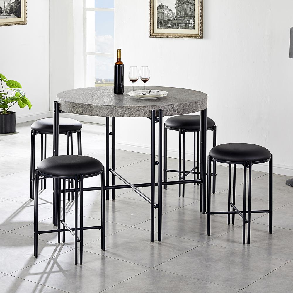 Morgan Backless Round Counter Stool - set of 2. Picture 5