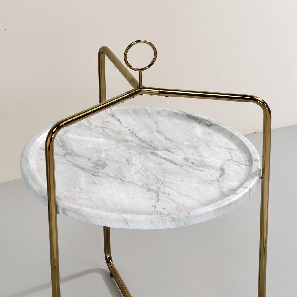 Miro Side Table - White/Gold. Picture 5