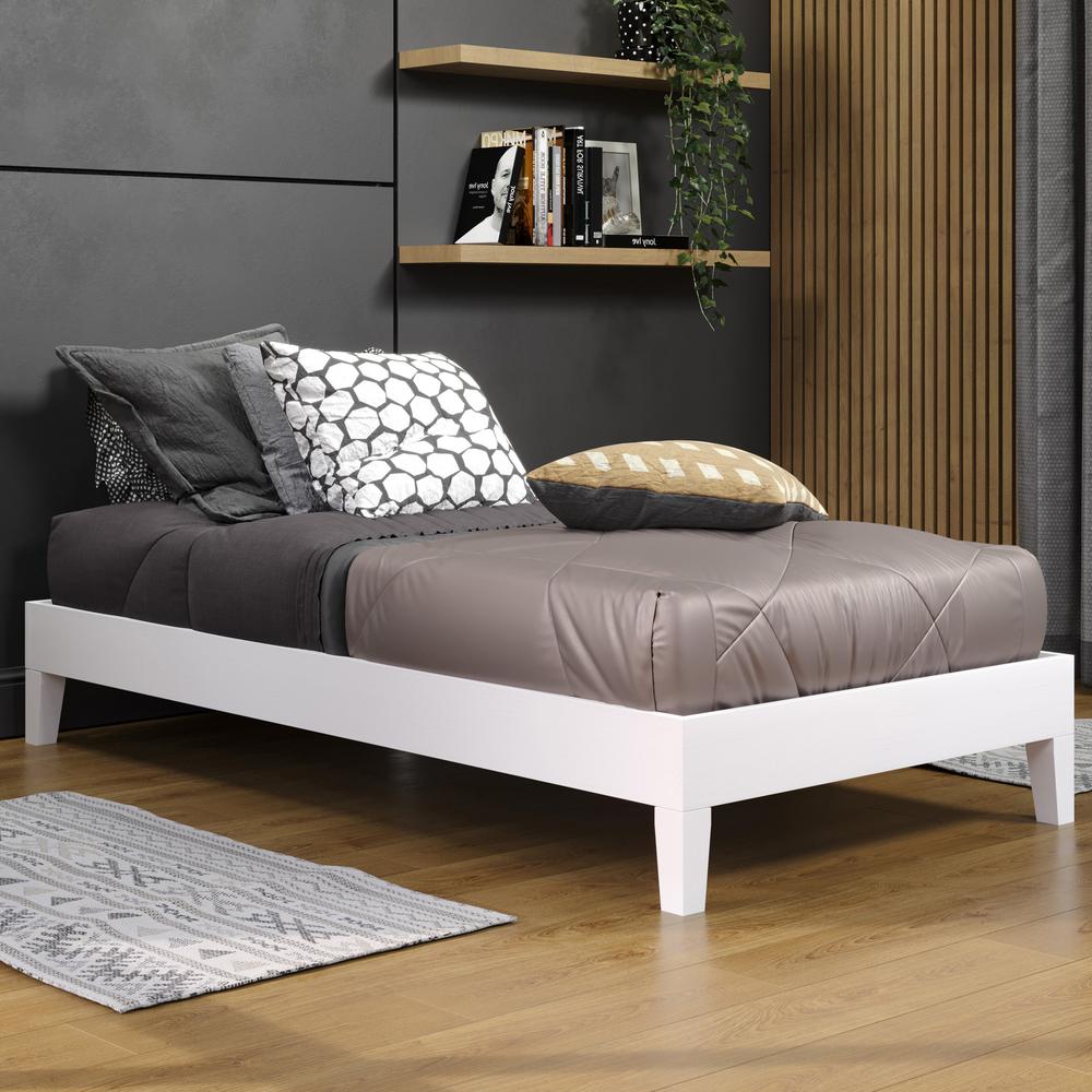 Nix Twin Platform Bed White. Picture 2