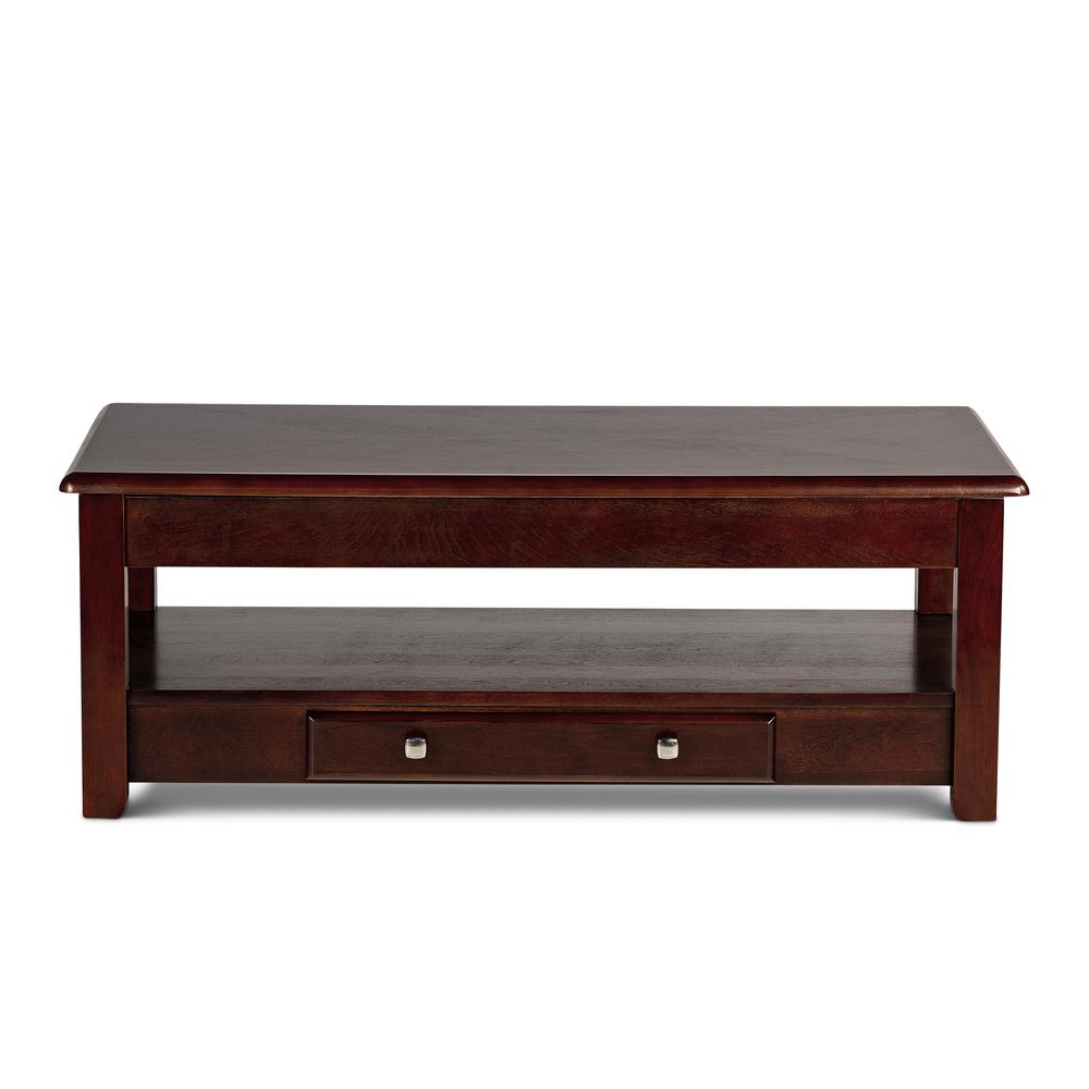 Lift-Top Cocktail Table, Cherry, Merlot Cherry finish. Picture 5