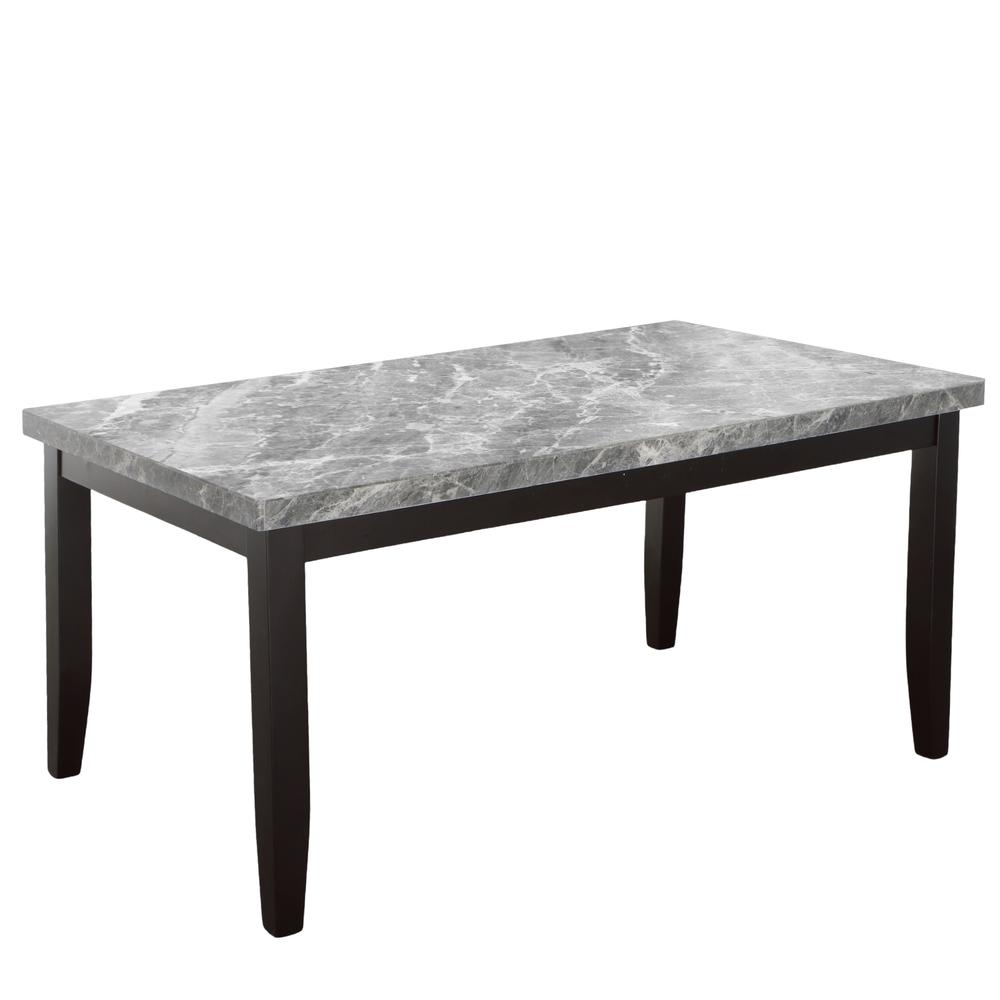 Napoli 6-piece 64-inch Gray Marble Dining Set. Picture 3