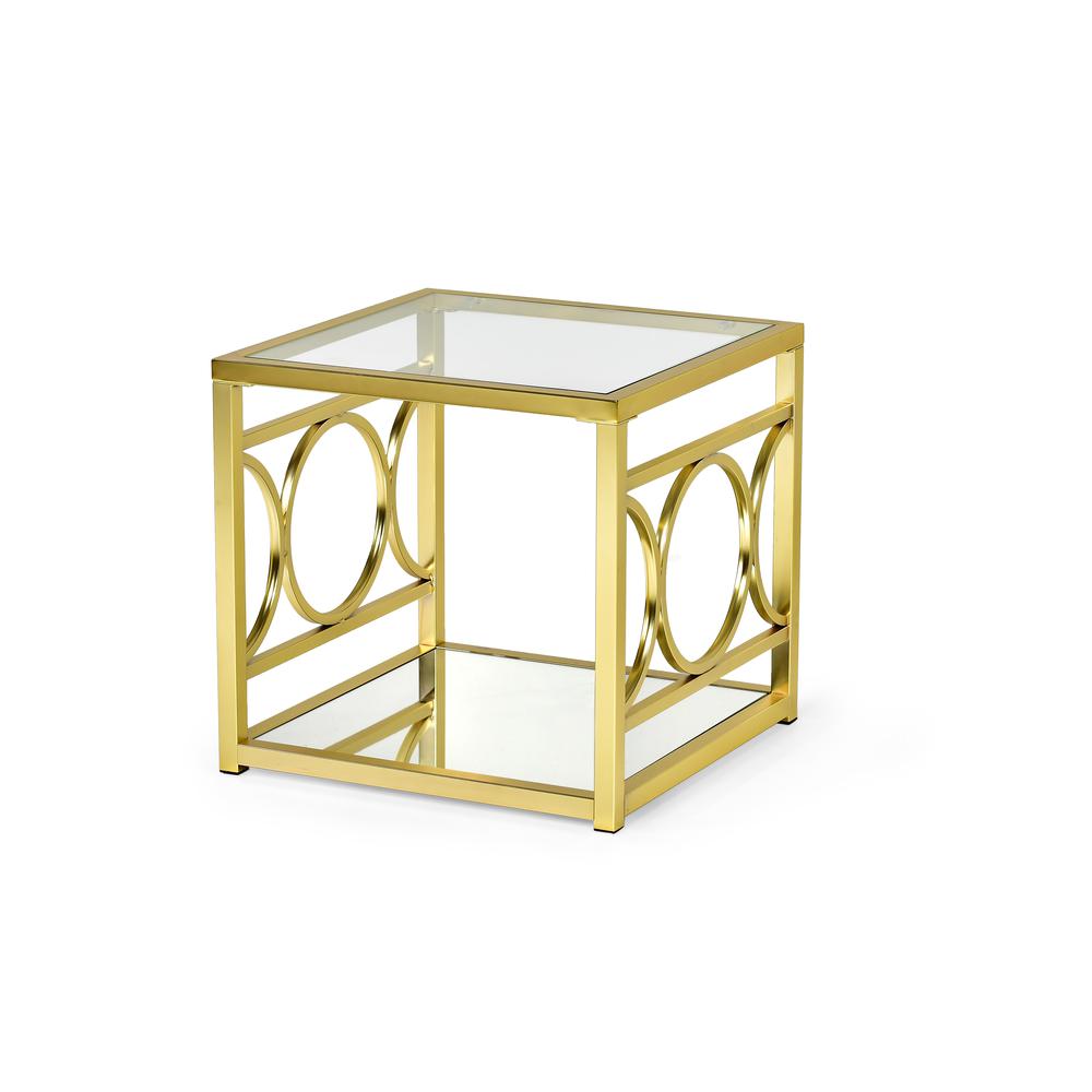 End Table, Gold chrome finish. Picture 1