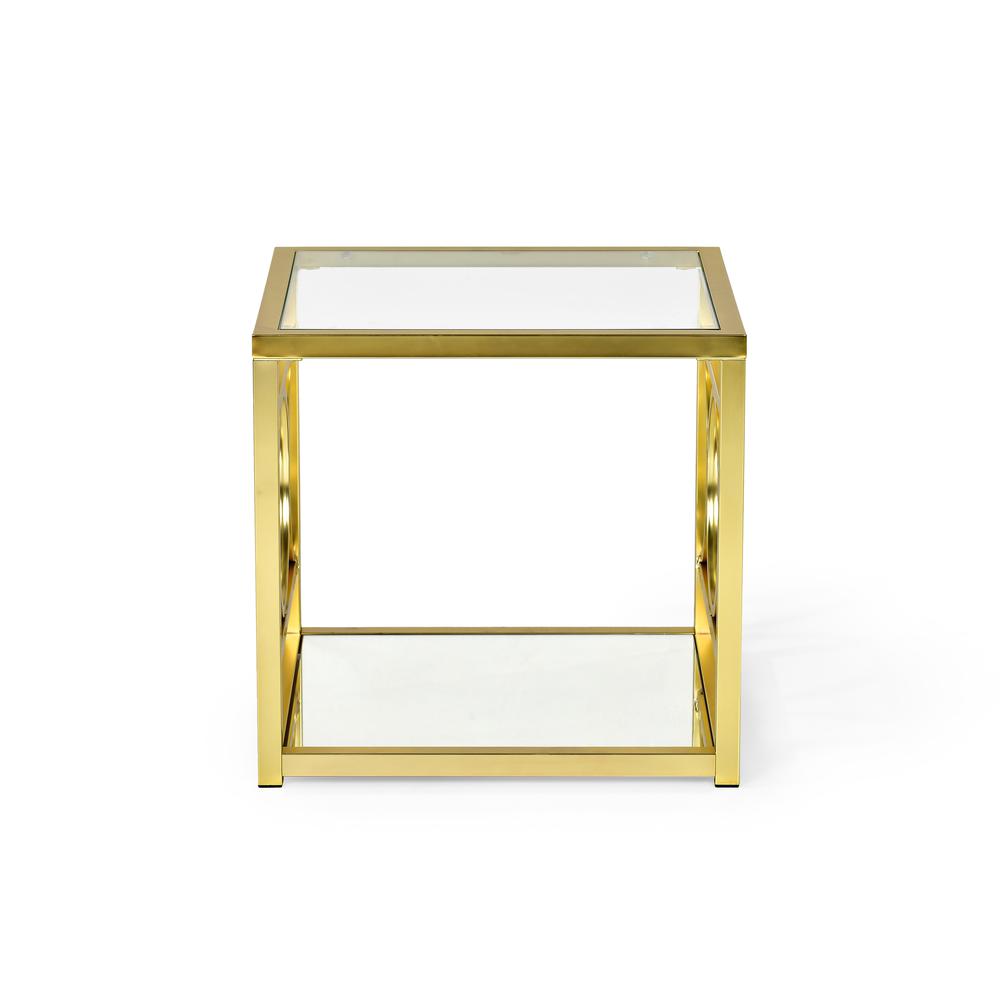 End Table, Gold chrome finish. Picture 2