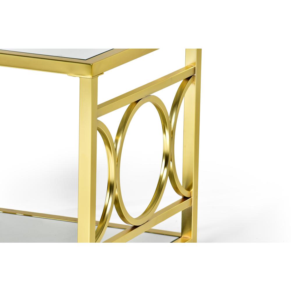 End Table, Gold chrome finish. Picture 3