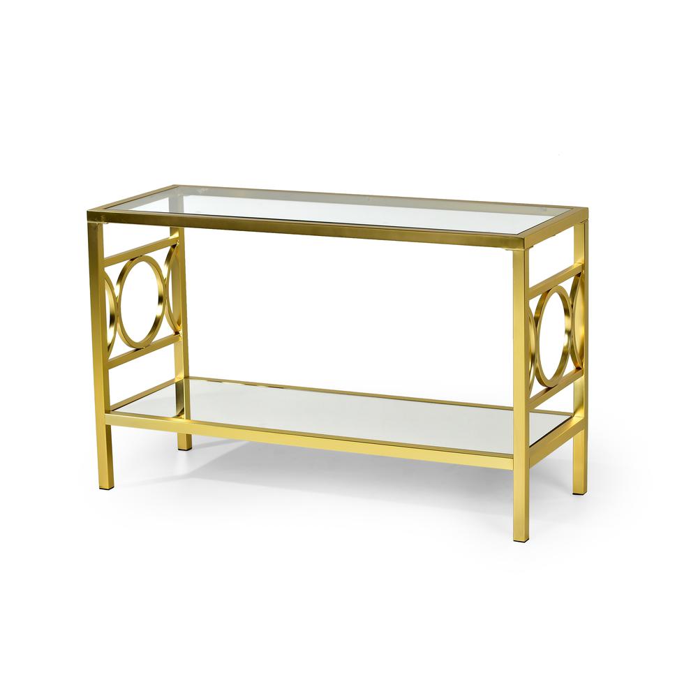 Sofa Table, Gold chrome finish. Picture 1