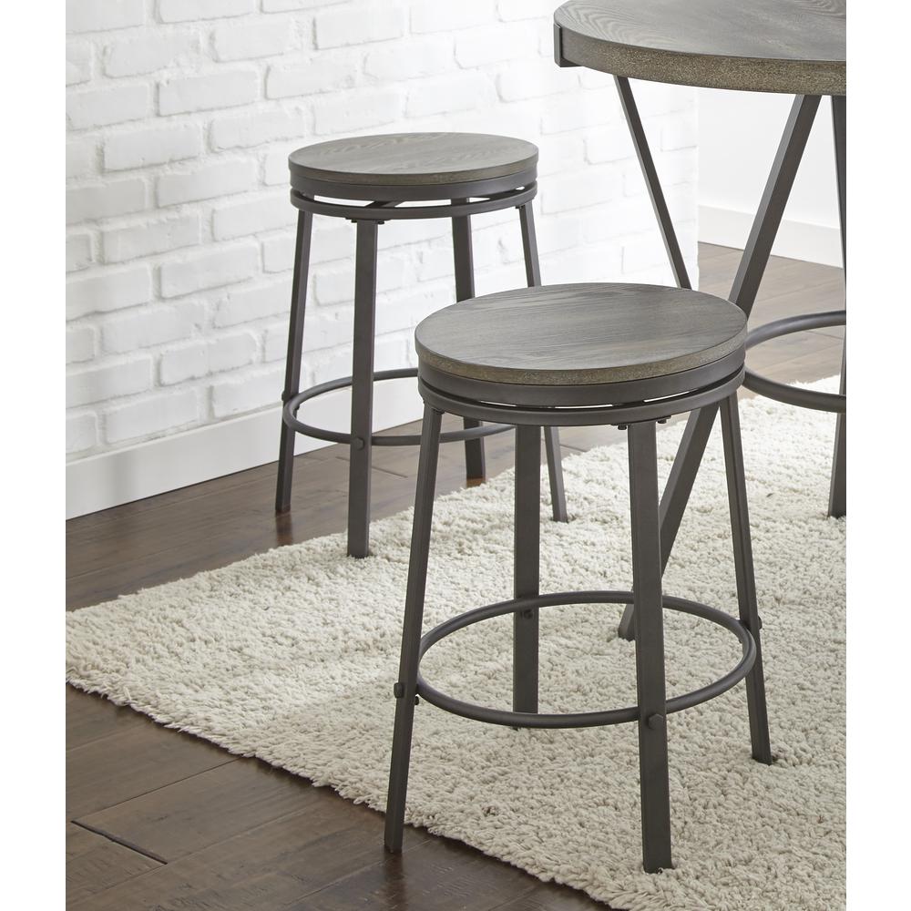 Counter Stool - set of 2, Durable powder coated grey finish resists scratches and rust. Picture 1