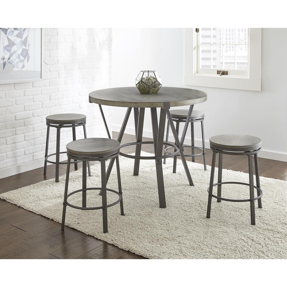 Counter Stool - set of 2, Durable powder coated grey finish resists scratches and rust. Picture 2