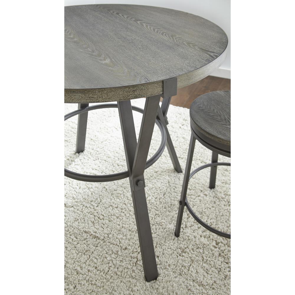 Round Counter Table, Durable powder coated grey finish resists scratches and rust. Picture 3