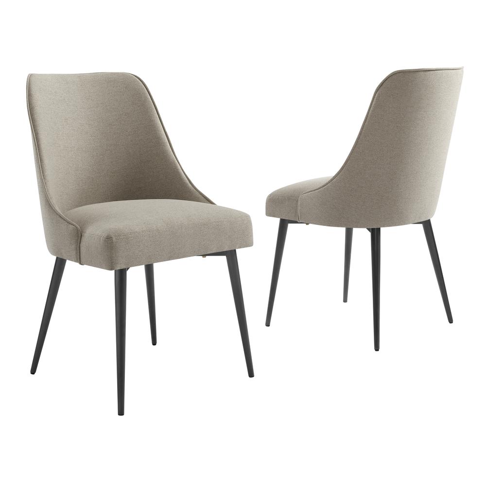 Side Chair Khaki - set of 2, Khaki fabric/dark metal base. Picture 1