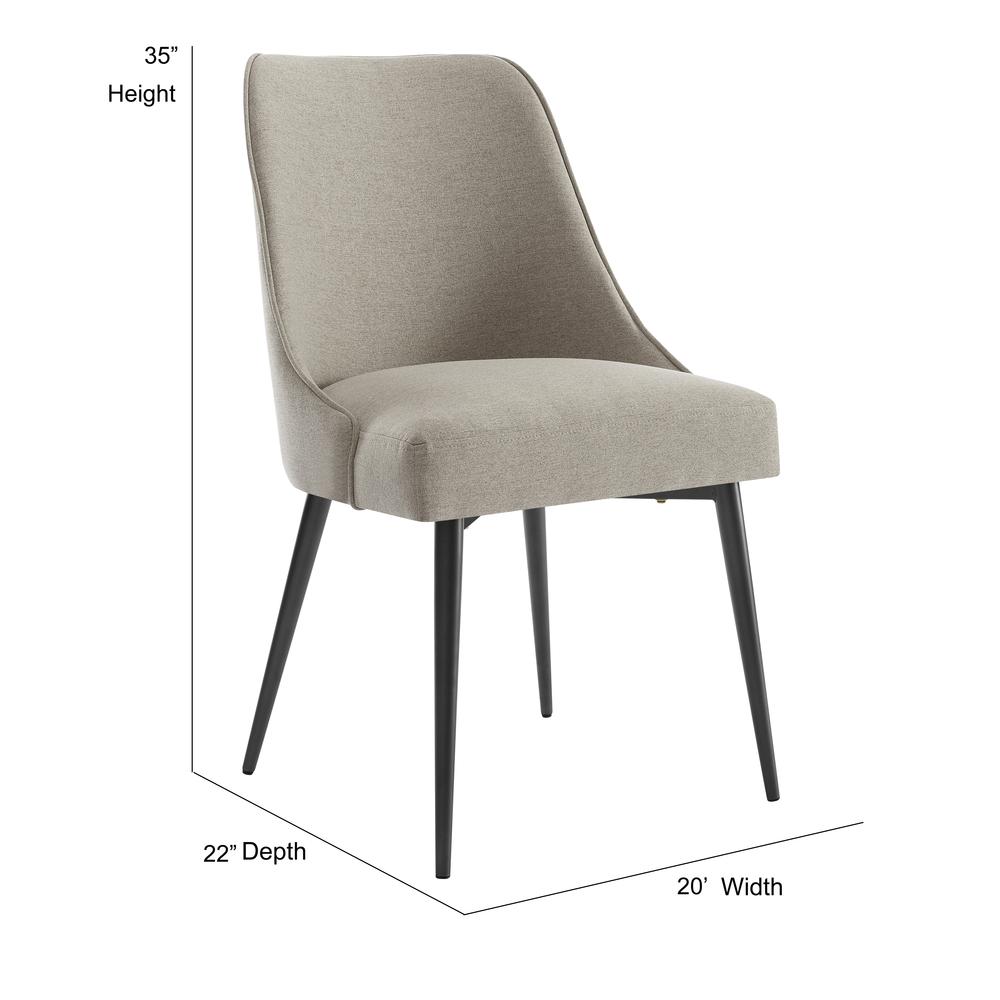 Side Chair Khaki - set of 2, Khaki fabric/dark metal base. Picture 5