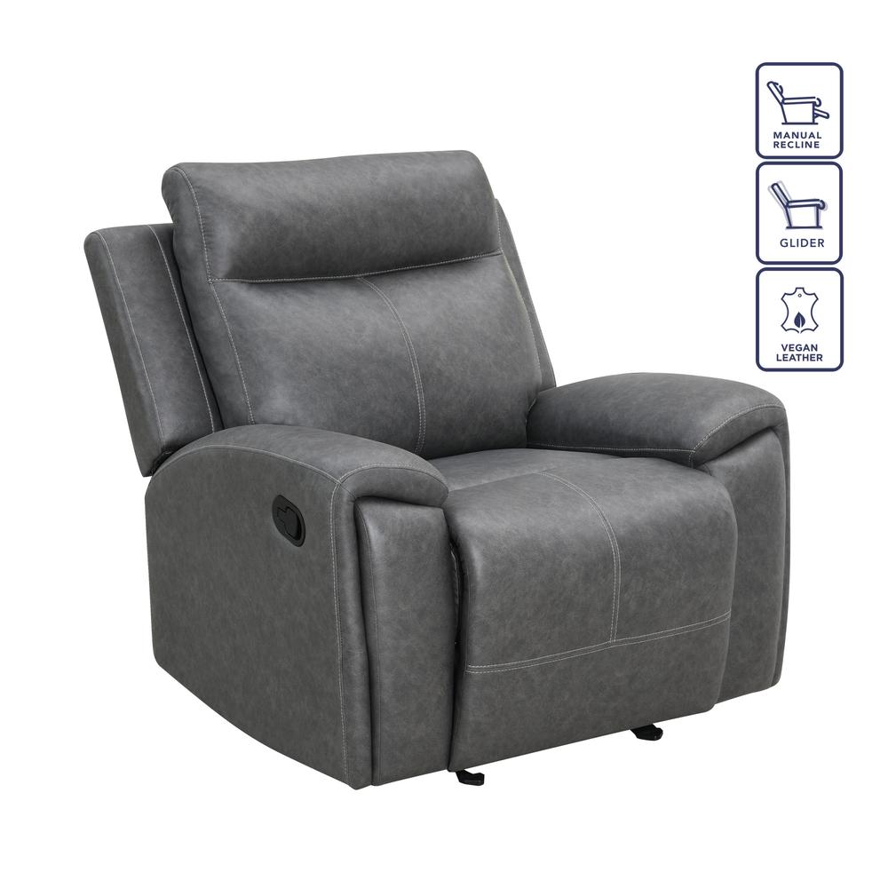 Gaston Manual Chair Grey w/ Glider. Picture 2