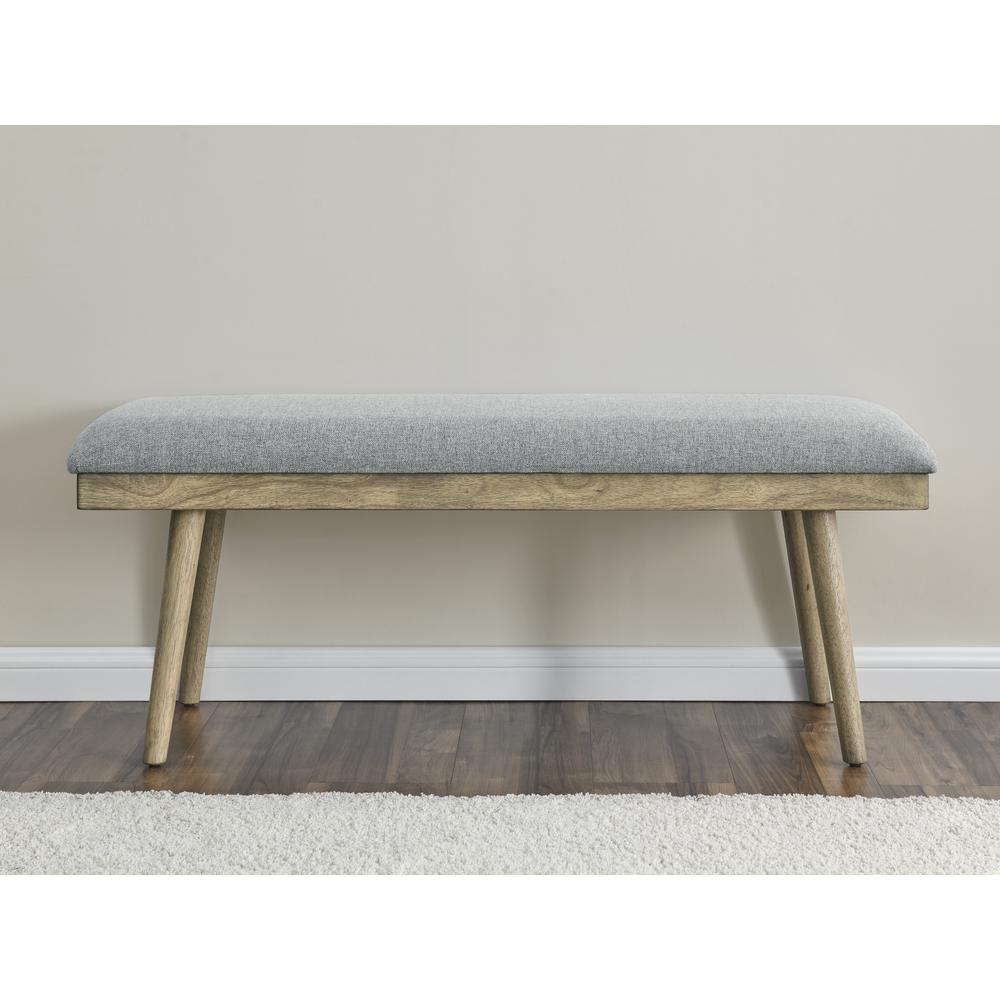 Vida Gray Polyester Dining Bench. Picture 2