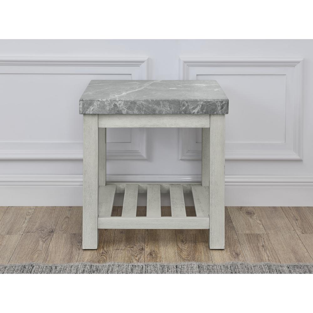 Canova Gray Marble Top End Table. Picture 1