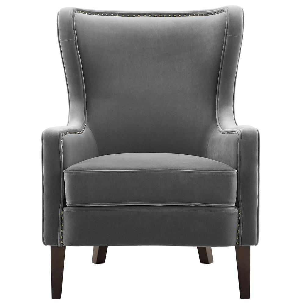 Rosco Velvet Accent Chair  - Charcoal. The main picture.