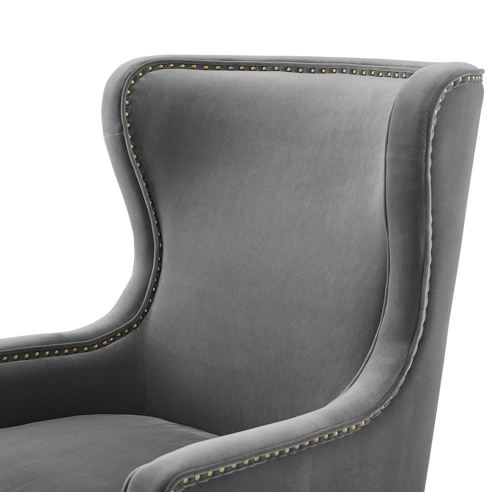 Rosco Velvet Accent Chair  - Charcoal. Picture 3