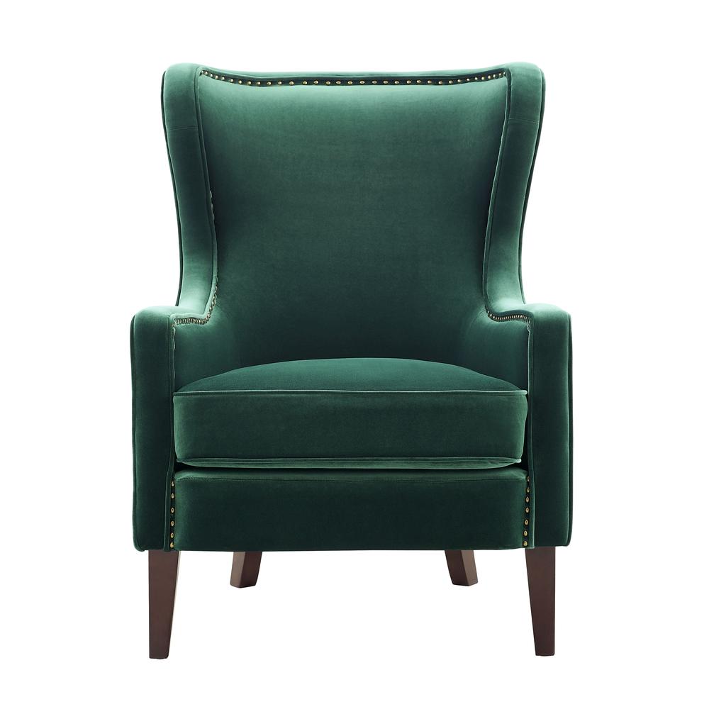 Rosco Velvet Accent Chair - Green. Picture 1