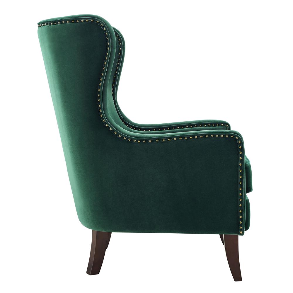 Rosco Velvet Accent Chair - Green. Picture 3