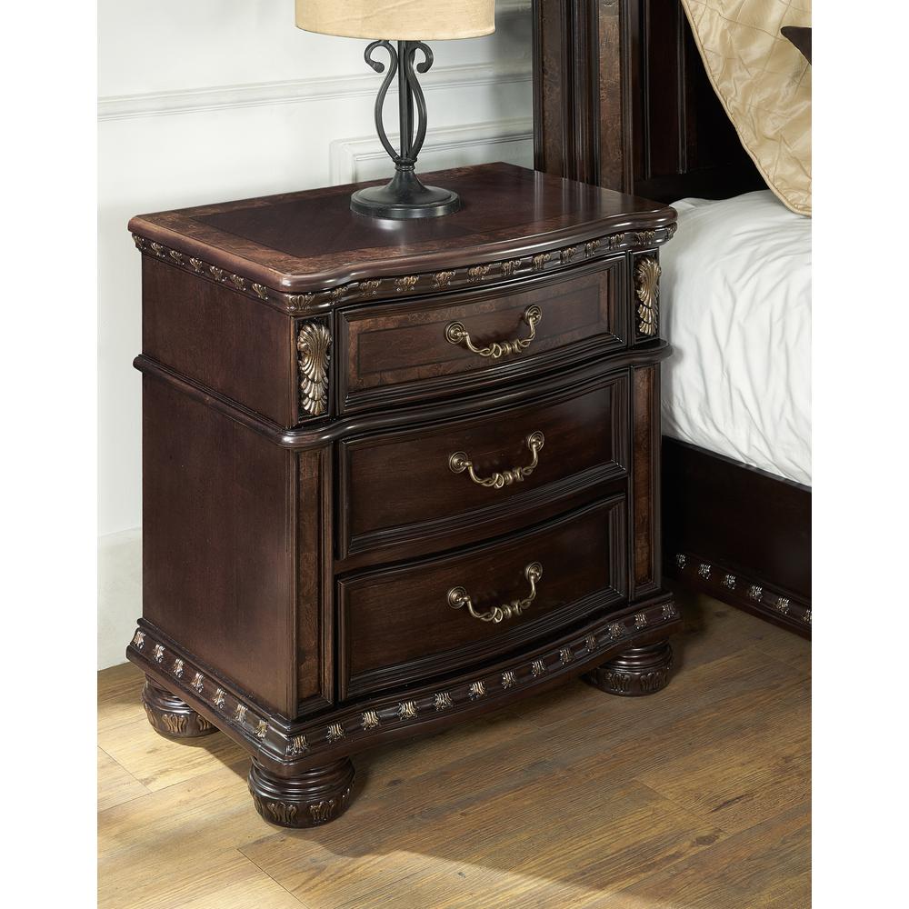 Monte Carlo 3-drawer Nightstand (w/USB port). Picture 1