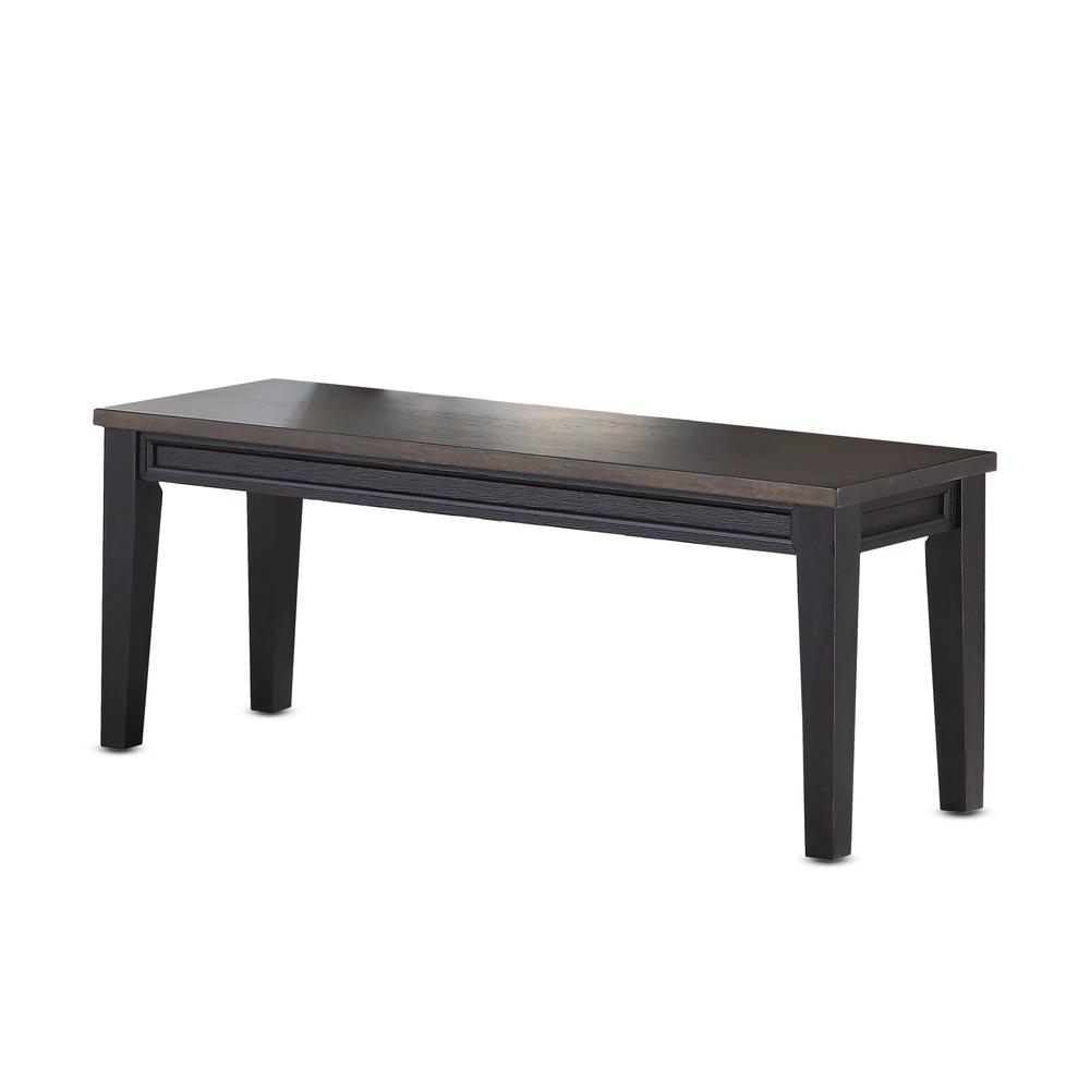 Noir Bench, Two-tone ebony and driftwood finish. Picture 2