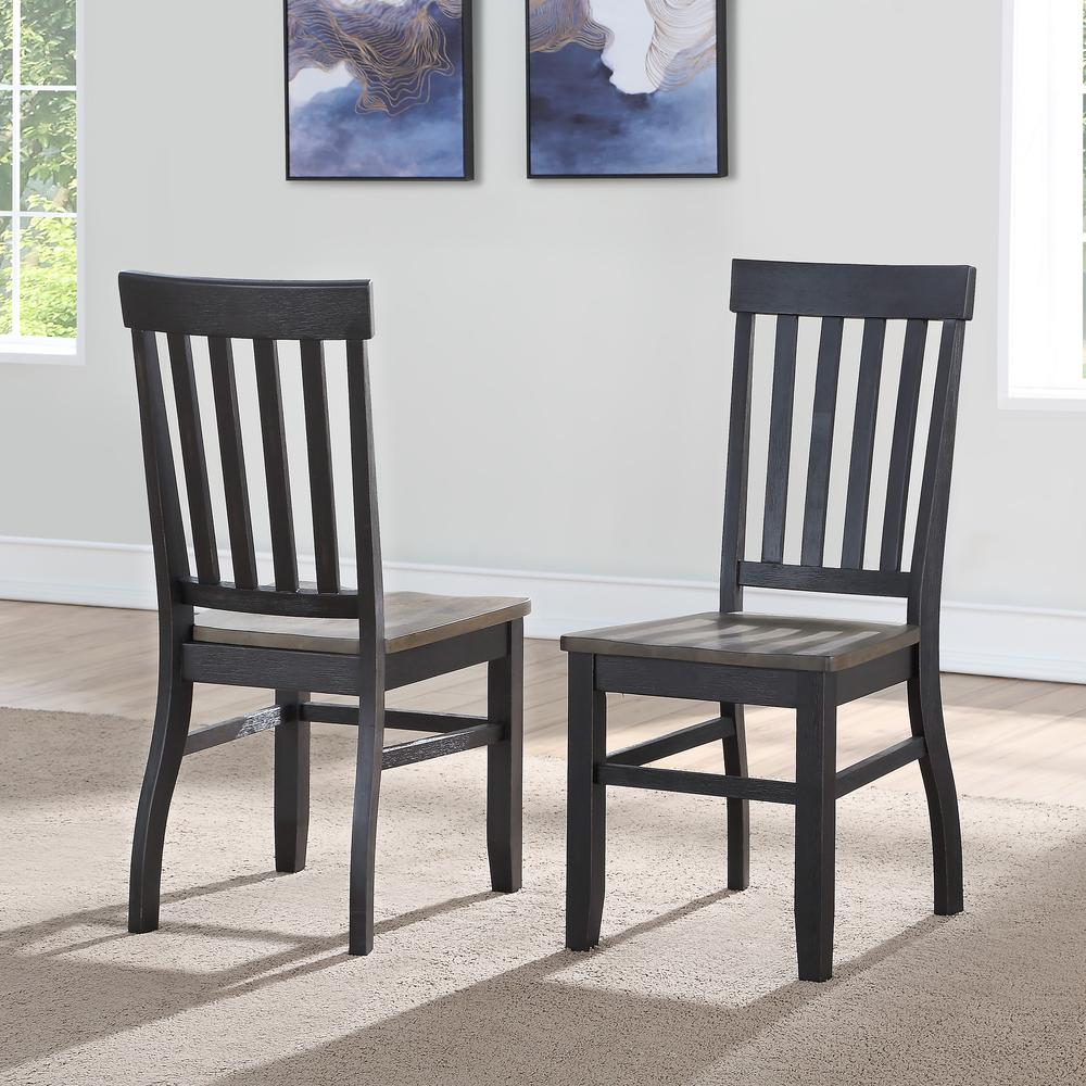 Noir Side Chair - Set of 2, Two-tone ebony and driftwood finish. Picture 1