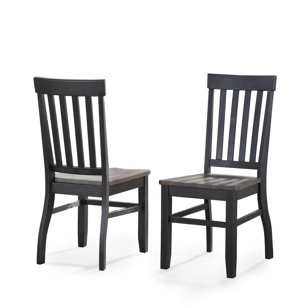 Noir Side Chair - Set of 2, Two-tone ebony and driftwood finish. Picture 2