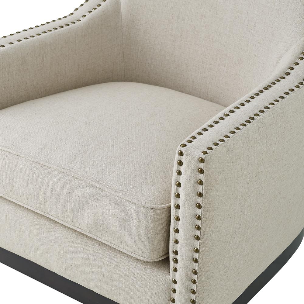 Roswell Linen Accent Chair - Beige. Picture 1
