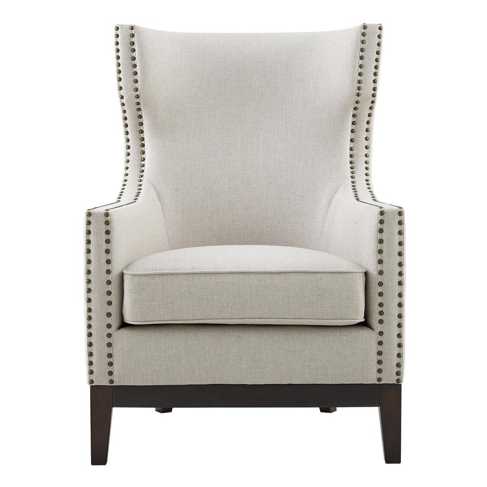Roswell Linen Accent Chair - Beige. Picture 3