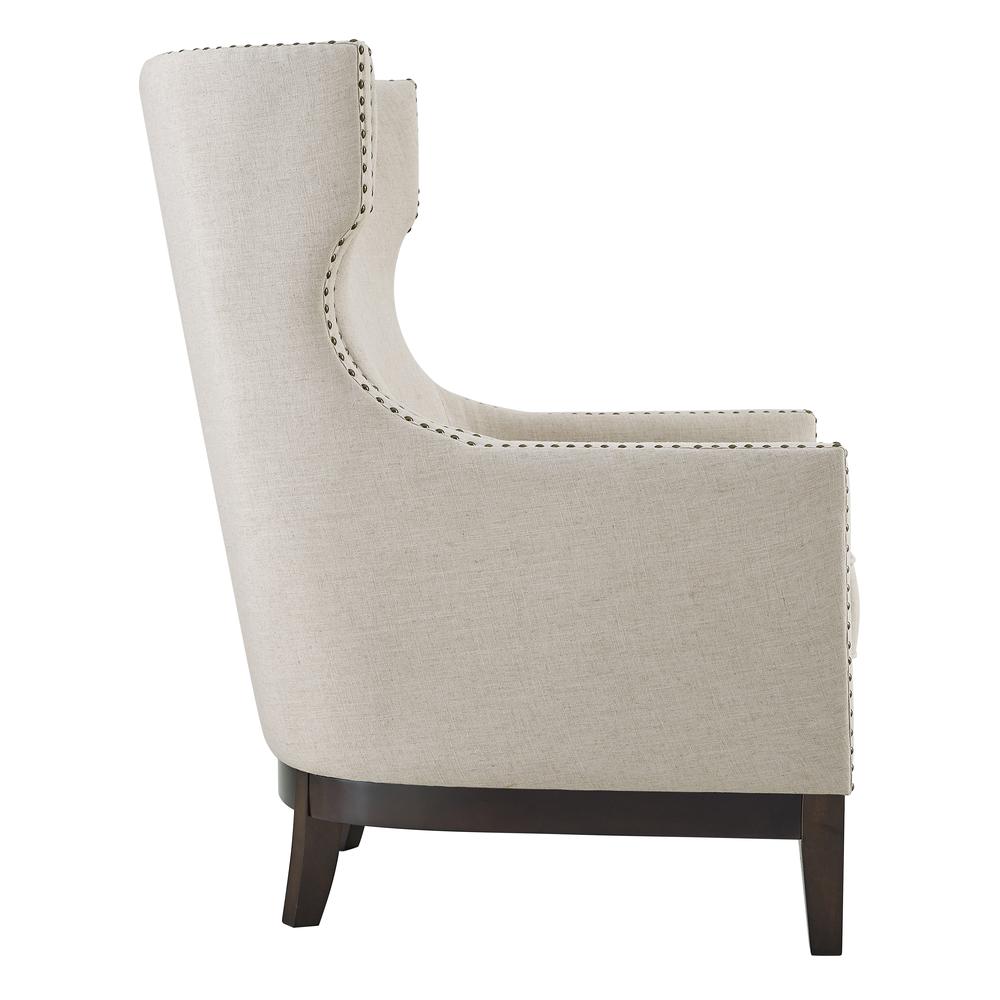 Roswell Linen Accent Chair - Beige. Picture 5