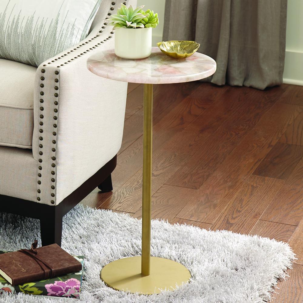 Rosie Agate Top Round Chairside Table. Picture 2