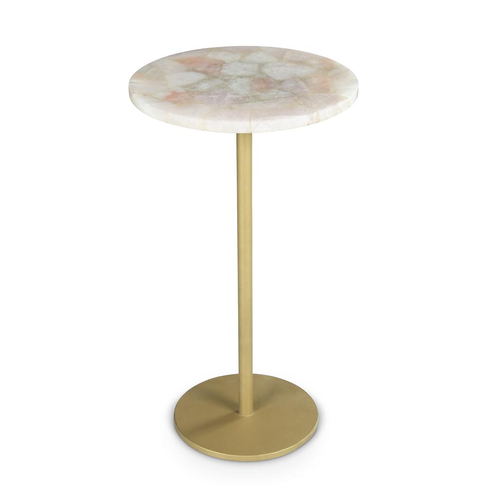 Rosie Agate Top Round Chairside Table. Picture 1