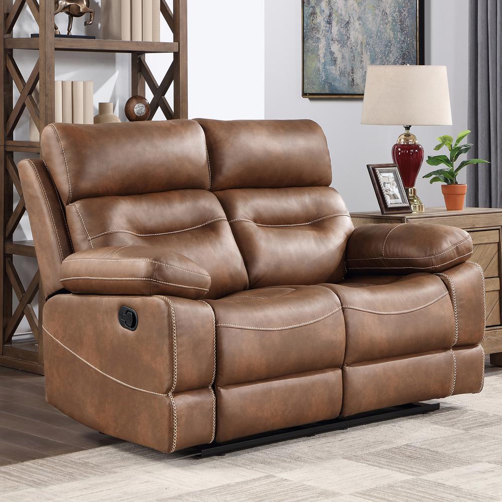 Rudger Manual Motion Loveseat Brown. Picture 2