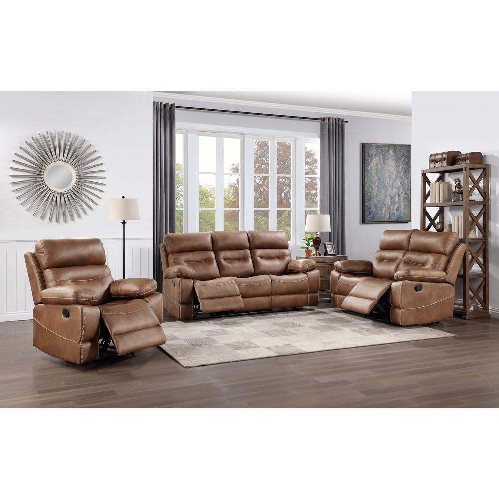 Rudger Manual Motion Loveseat Brown. Picture 4