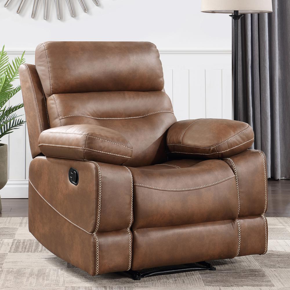 Rudger Manual Recliner Chair Brown. Picture 2