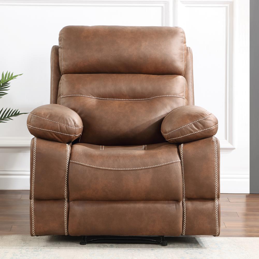 Rudger Manual Recliner Chair Brown. Picture 1