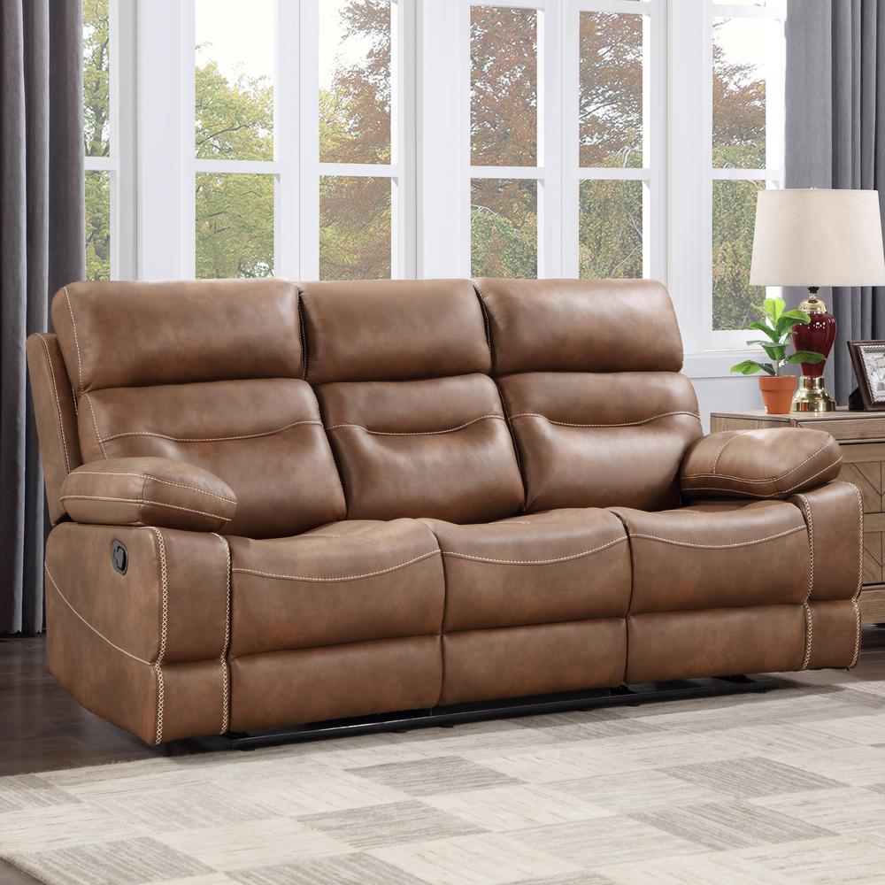 Rudger Manual Motion Sofa Brown. Picture 2