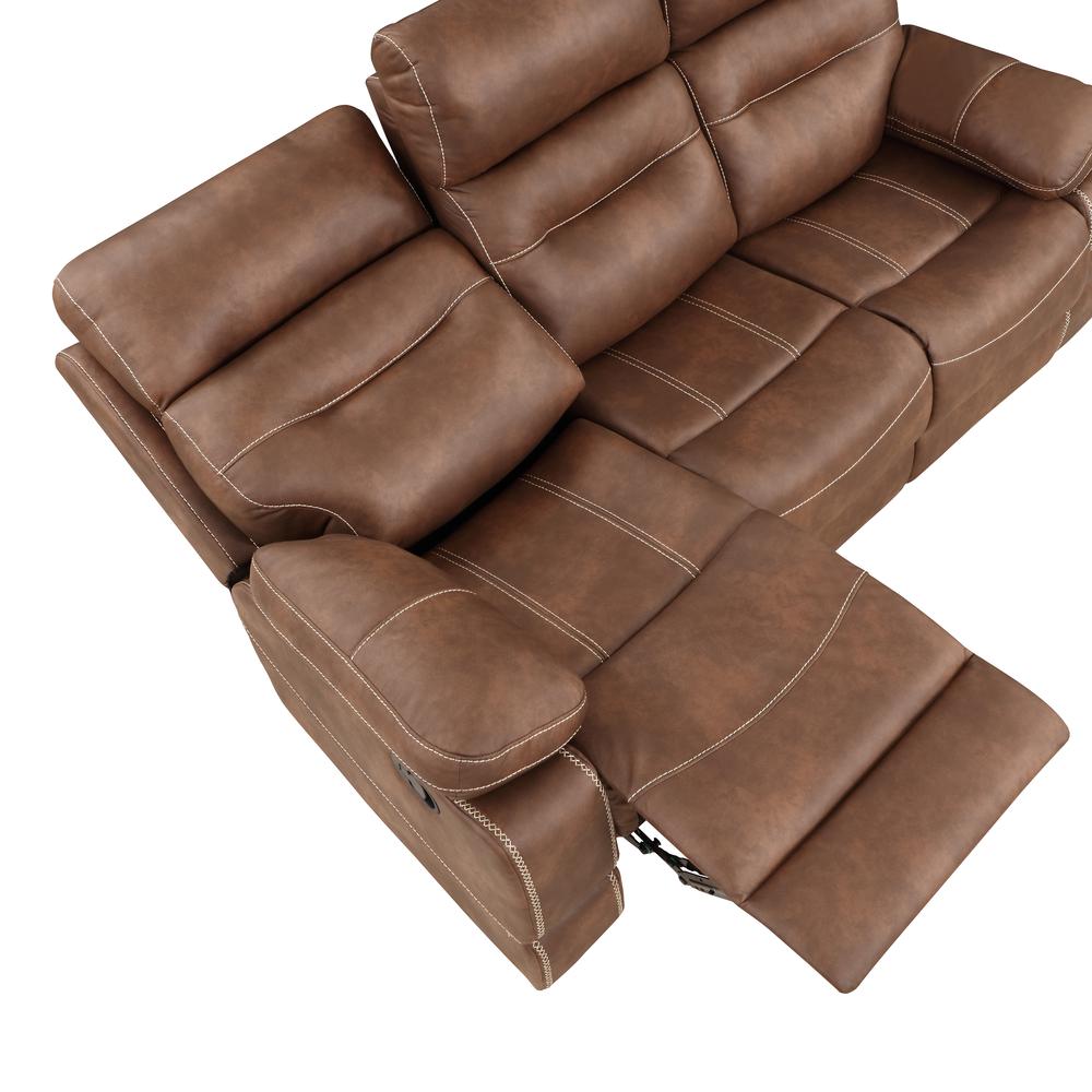 Rudger Manual Motion Sofa Brown. Picture 3