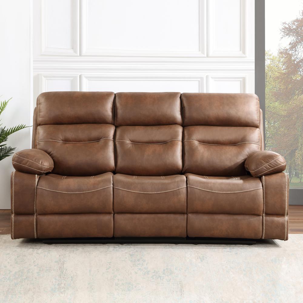Rudger Manual Motion Sofa Brown. Picture 1