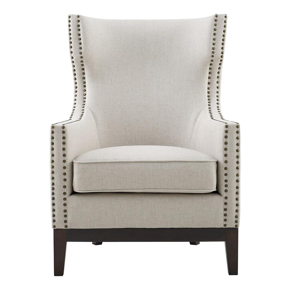 Roswell Linen Accent Chair - Beige. Picture 8
